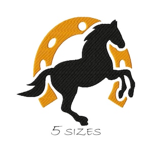 Horse silhouette Machine embroidery design Animals Instant Download Fill Stitch 5 sizes Embroidering Wildlife nature Woodland Nursery