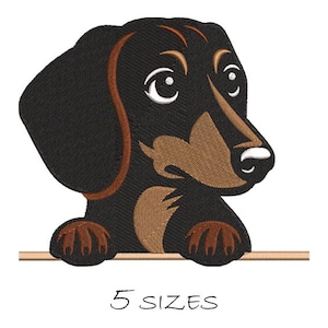 Dachshund Dog Cute puppy Machine embroidery design Animals Instant Download Fill Stitch 5 sizes Embroidery Wildlife nature Woodland Nursery