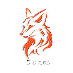 Fox Machine Embroidery Design Digital Instant Download Wild Animal Head Modern Pattern for Embroidery Machines Woodland Forest Wildlife