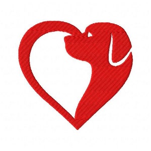 Dog Heart Embroidery Design, Machine Embroidery File, Pet Lover Outline Pattern, Minimalist Dog Heart, Instant Download, Dog Mom Gift
