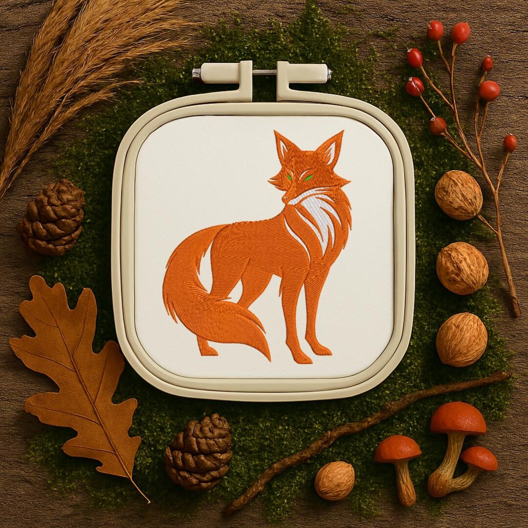 Woodland Fox Machine Embroidery Design Cute Forest Animals Instant ...