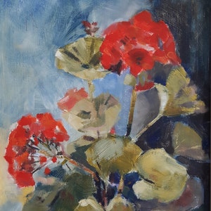 Geranien Ölgemälde