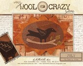 Buttermilk Basin Wool Crazy Pattern - July Sunflower Crow - 15.5 x 11 quot
