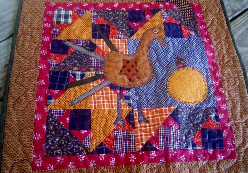 Cheri Payne Primitive Thanksgiving Turkey Quilt/FINISHED Wall image 0