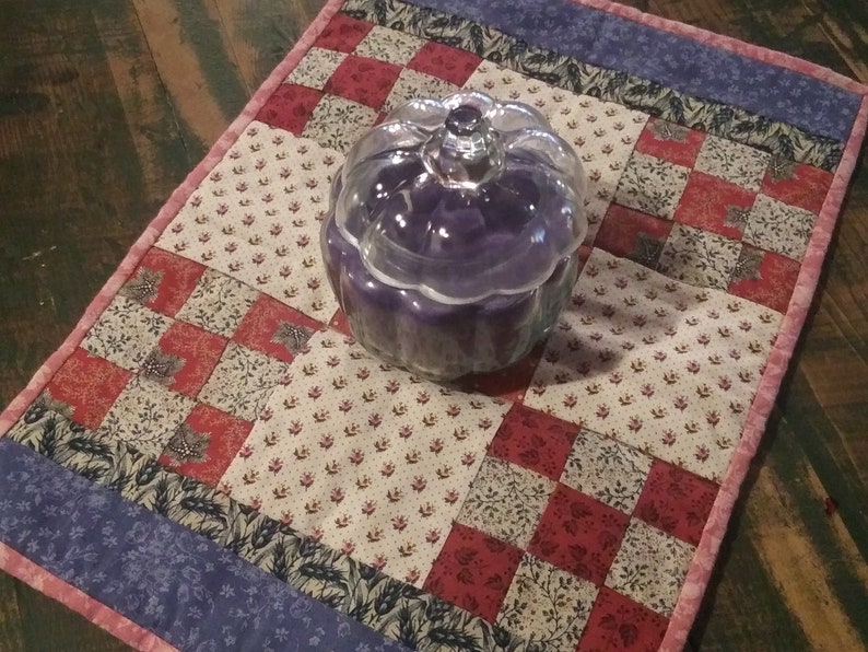 Homemade Nine Patch Americana Doll Quilt or table warmer or image 0