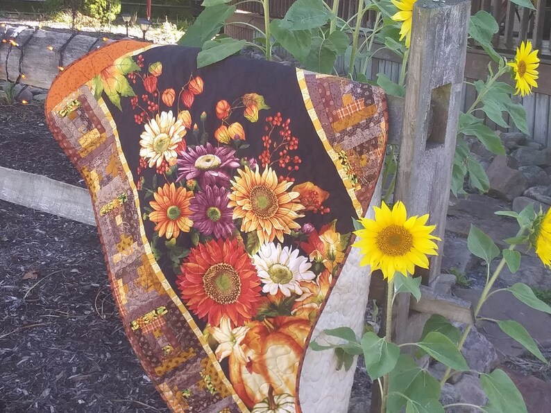 Unique  Fall Mums quilted Wall Warmer or Table Warmer  image 0