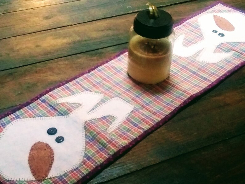 Spring Easter Bunny Table Runner  9 x 34  Finished image 0
