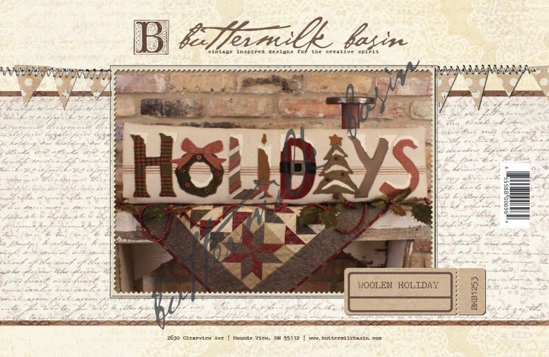 Buttermilk Basin Wool Pattern  Woolen Holiday  10 x 35 image 0
