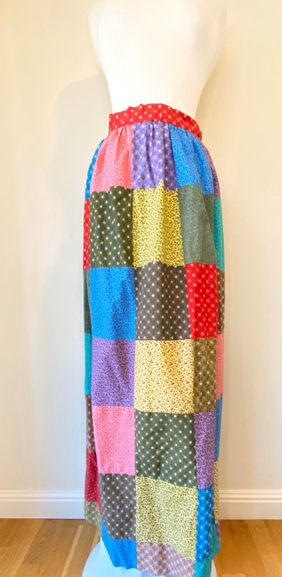 50s Calico Print Handmade Patchwork Skirt