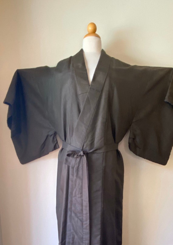 Antique Silk Kimono, Yukata, Montsuki, With Belt