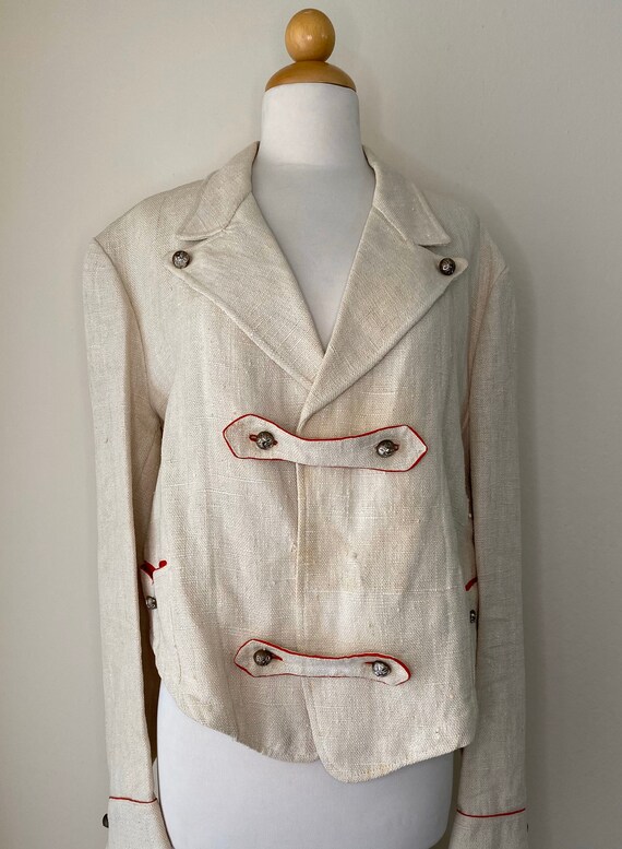 Vintage 30s German Linen Oktoberfest Jacket Bamber