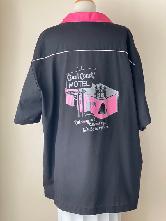 50s Style Bowling Shirt Printed Back XL