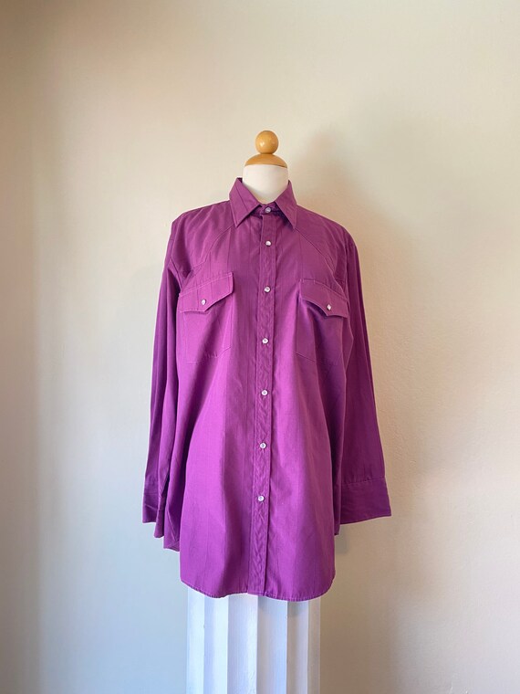1970’s Purple Pearl Snap Western Shirt