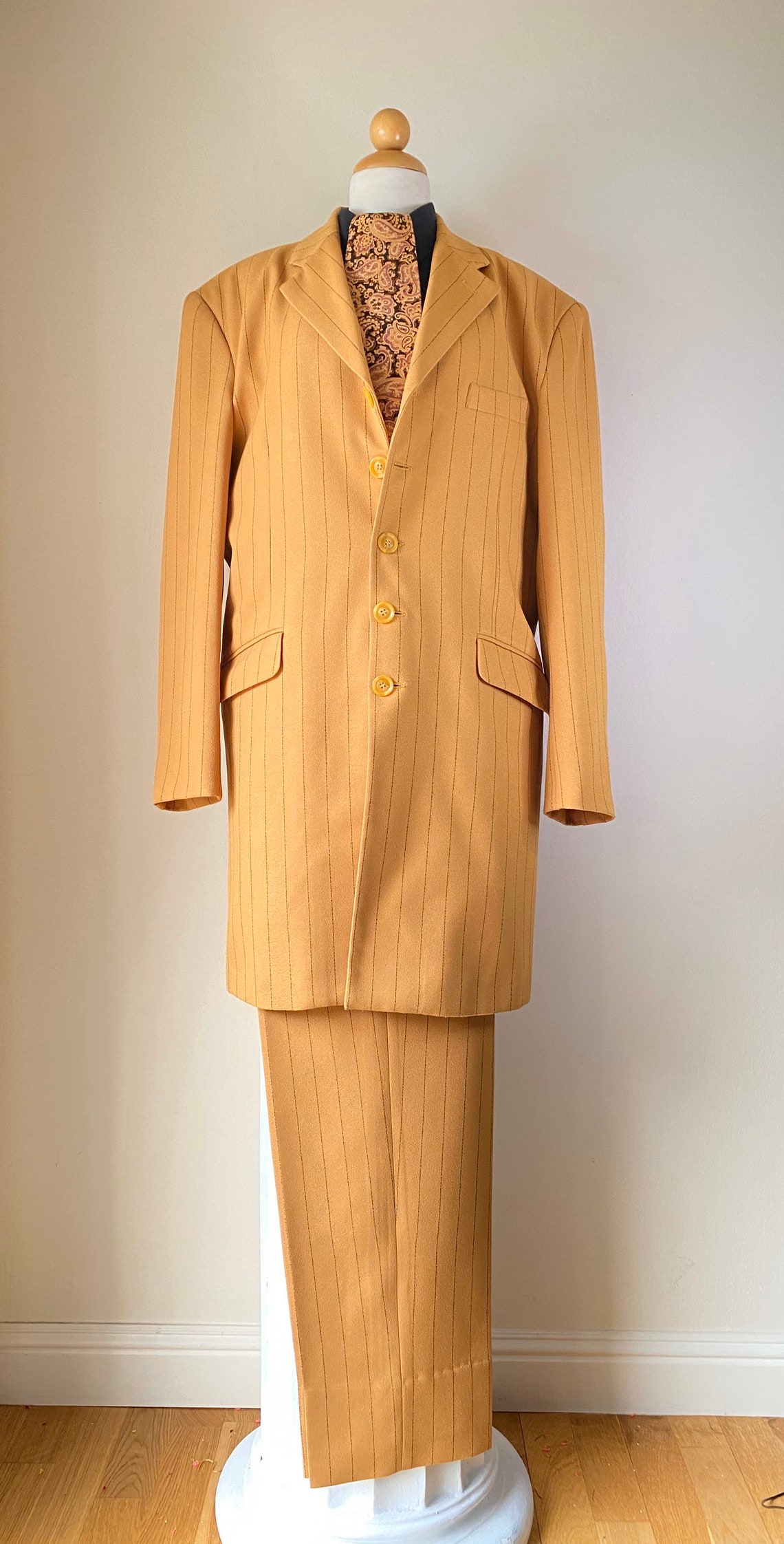 Vintage Zoot Suit Shirt and Tie Pinstriped Suit 1930s Style Etsy