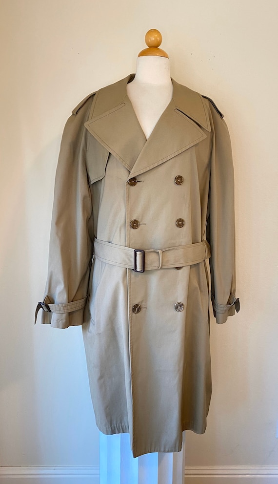 70s London Fog Trench Coat Belt Double breasted