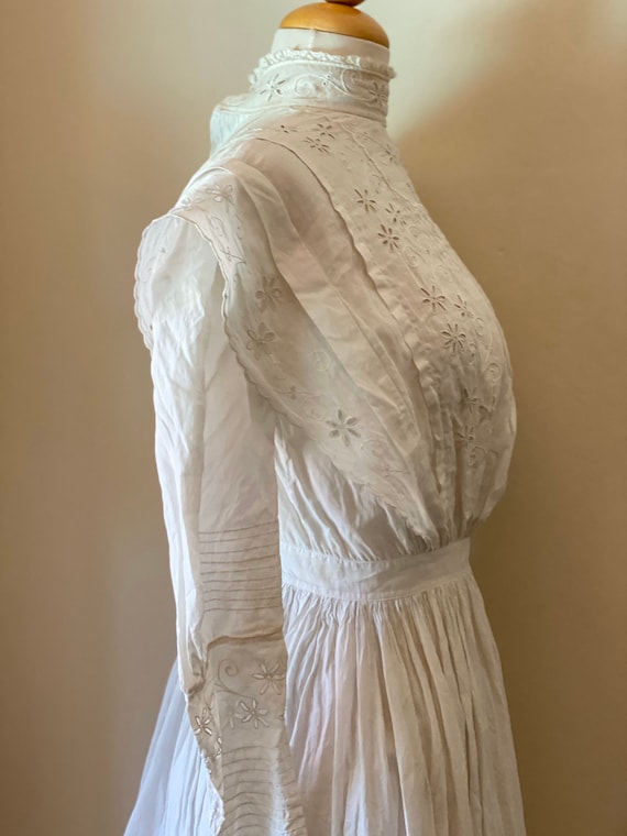 Antique Edwardian Cotton Summertime Day Dress Vint
