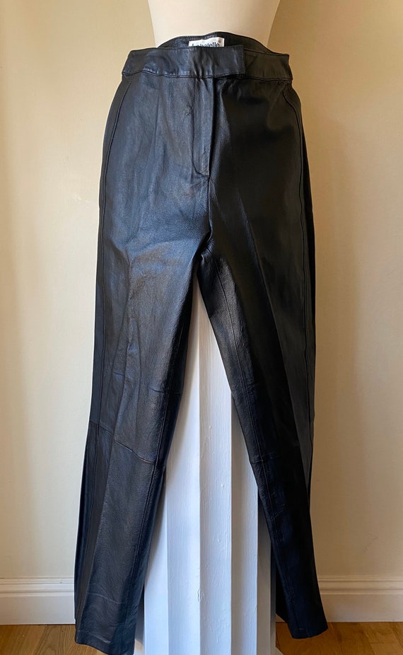 80s Black Leather Pants Size 12