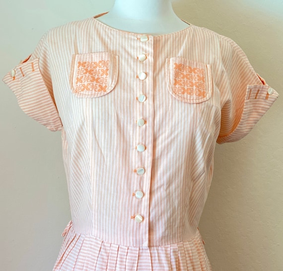 Vintage 50’s Fit N Flare Shirtwaist Summertime Wov