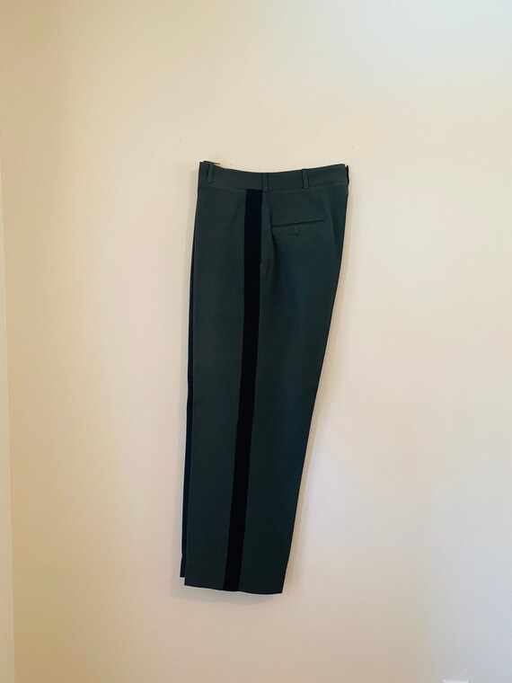 50s Army Wool Serge Green Trousers 34W
