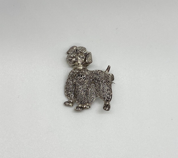 Vintage 1950’s Sterling Silver Poodle pin