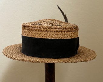 Vintage Stetson Select Boater Straw Hat - Etsy