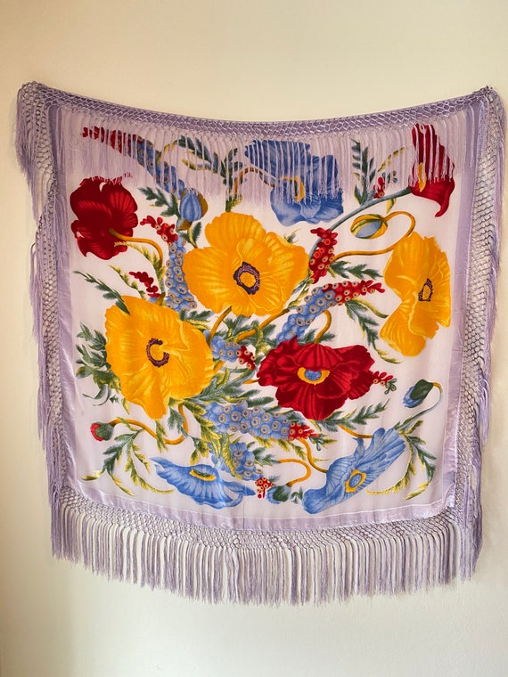 80s Vintage Piano Shawl Scarf BoHo 20s Style