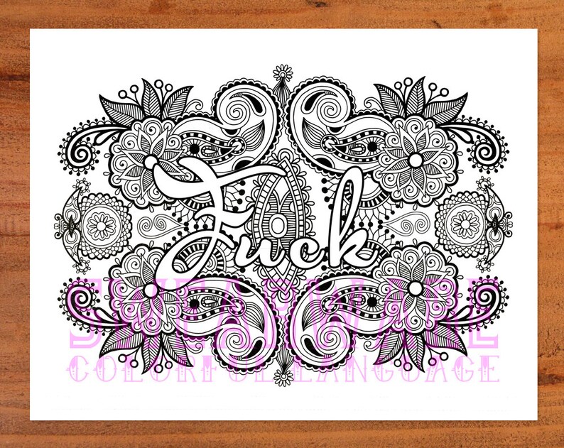 Download Fuck Swear Word Coloring Page Printable Instant Download ...