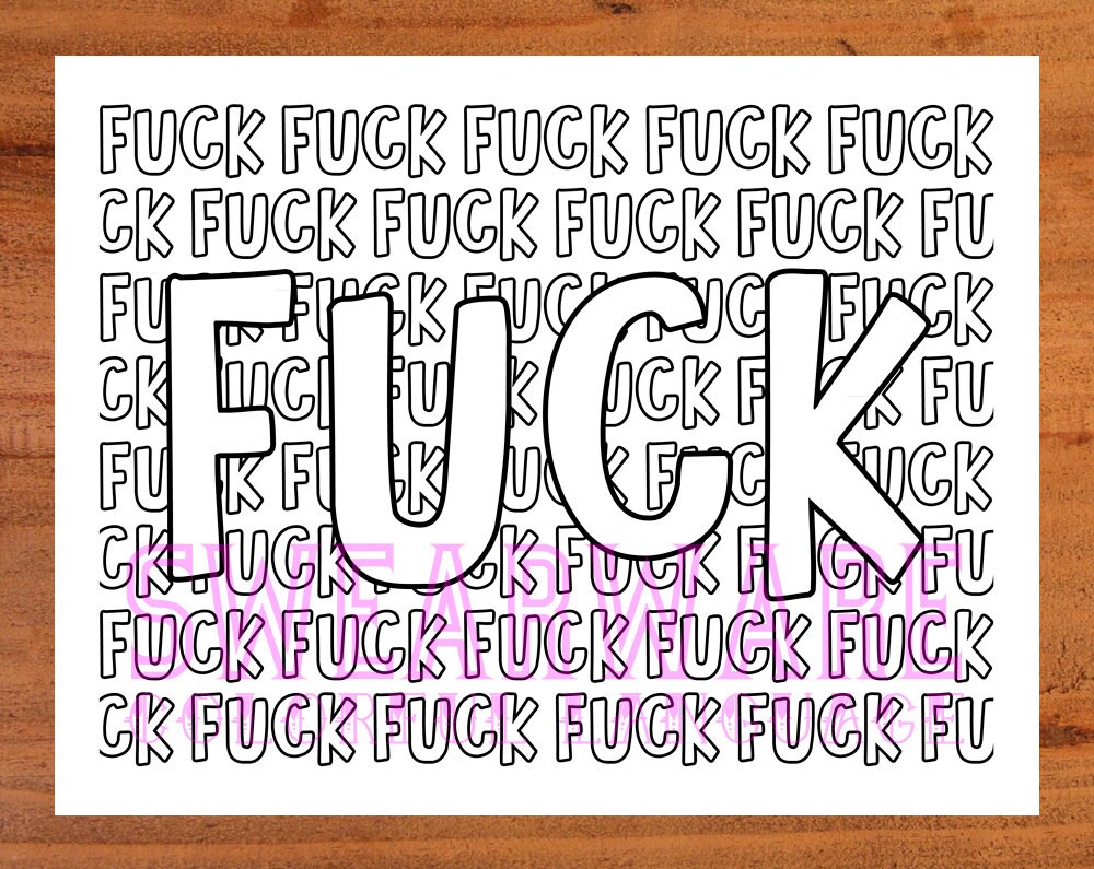 Fuck Swear Word Coloring Page Printable Instant Download | Etsy