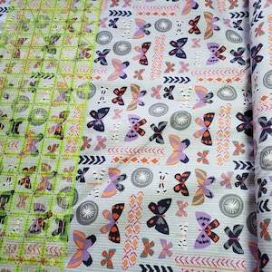 Fabric, Premium 100% Cotton,Amira Butterflies Stone, sold in 1/2 yard increments.
