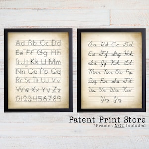 Alphabet Chart Prints, Children's Room Wall Art, Playroom Decor