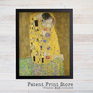 The Kiss by Gustav Klimt. Gustav Klimt Print. Fine Art Prints. The Kiss Print. The Kiss Klimt. The Kiss Painting. Valentine&#39;s Day Gift.