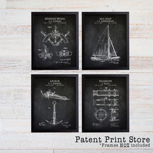 Nautical Patent Prints. Nautical Art . Nautical Decor. Beach House Decor. Beach House Art. Coastal Art. Sailing Art. Nautical Art Print. 276