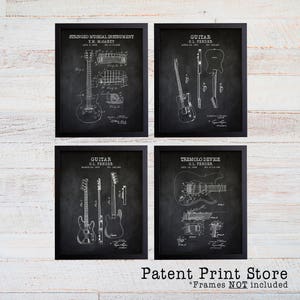 Guitar Patent Prints. Guitar Player Gift. Guitar Art. Guitar Patent Poster. Guitar Patent Art. Music Room Wall Art. Dorm Room Decor. 237