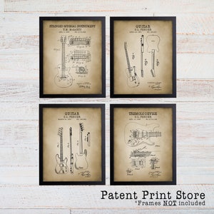 Guitar Patent Prints. Guitar Player Gift. Guitar Art. Guitar Patent Poster. Guitar Patent Art. Music Room Wall Art. Dorm Room Decor. 237