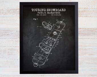 Impresión artística patentada de snowboard, regalo para snowboarders