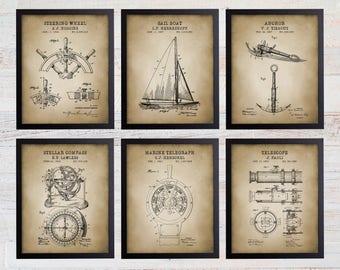 Antique Marine Decor Vintage Yacht Illustration 1935 Geddes Cruise Ship Patent Art Print Retro Nautical Wall Decor Yacht Poster Art