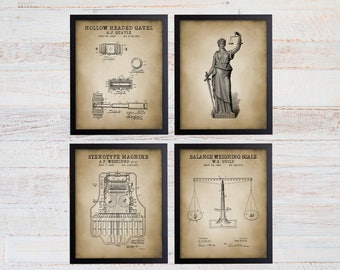 Lawyer Patent Art. Attorney Office Decor Prints. Lady Justice. Law. Lawyer. Judge. Court. Law Student Gift. Attorney Patent Print Set. 233