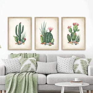 Watercolor Cactus Print Set. Cactus Prints. Cactus Art Prints. Cactus Posters. Southwestern Art. Desert Decor. Desert Art. Botanical Prints