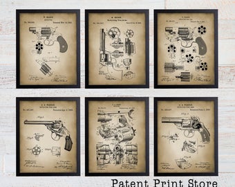 Luger Semi-Automatic Patent Coasters Set of 4 Handmade Wooden Coasters