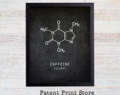 Caffeine Molecule Art Print. Caffeine Molecule Poster. Molecule Art. Coffee Art. Kitchen Wall Art. Kitchen Decor. Kitchen Gift. Housewarming