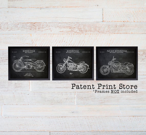 Harley Davidson Patent Print. Harley Motorcycle Poster. Motorcycle Patent. Motorcycle Art Print. Home Decor. Motorcycle Gifts. Man Cave. 154