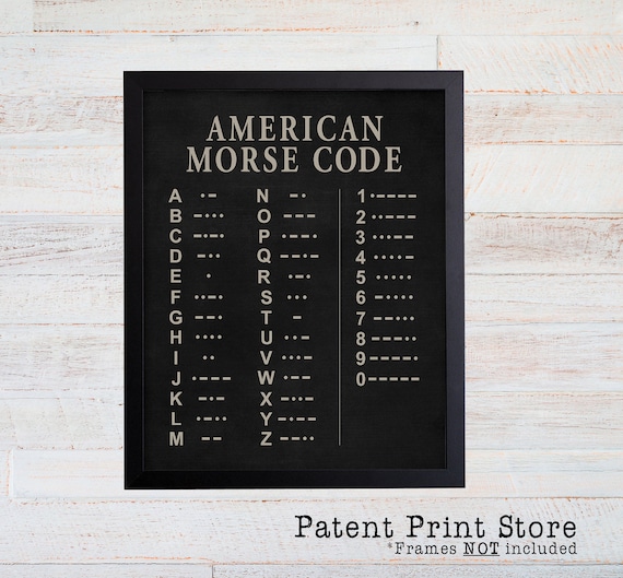 American Morse Code Art Print. Morse Code Poster. Man Cave Wall Art. Man Cave Decor. Man Cave Sign. Man Cave Wall Decor. Farmhouse Decor. 26