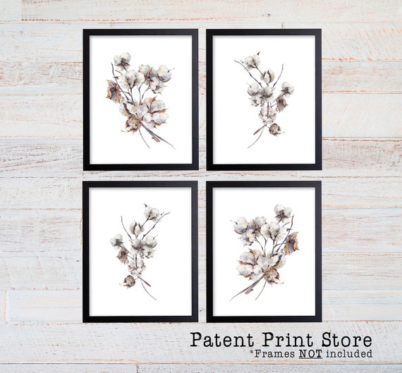 Watercolor Cotton Prints. Farmhouse Decor. Farmhouse Sign. Farmhouse Wall Art. Farmhouse Wall Decor. Botanical Print Set. Botanical Art. 214
