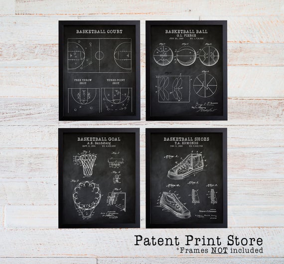 Basketball Patent Prints. Basketball Patent Art. Basketball Wall Art. Boy Nursery. Boy Bedroom. Basketball Gift. Basketball Coach Gift.