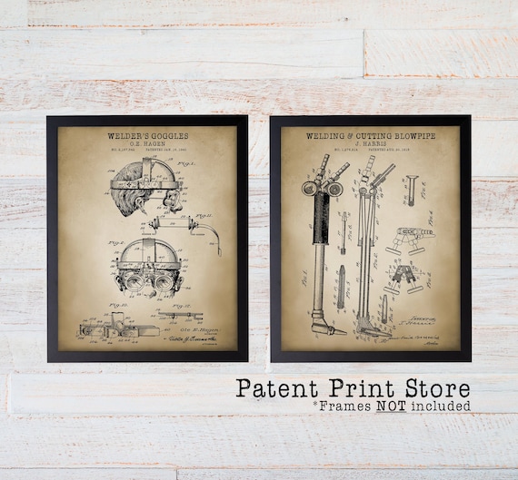 Welding Art Prints. Welding Patent Prints. Patent Poster. Welding Goggles. Welding Torch. Contractor. Construction. Mechanic. Welder Gift.