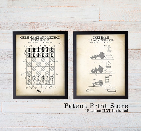 Chess Patent Art. Chess Patent Prints. Chess Wall Art. Chess Gift. Chess Poster. Chess Decor. Chess Board. Chess Board Patent. Chess Club.