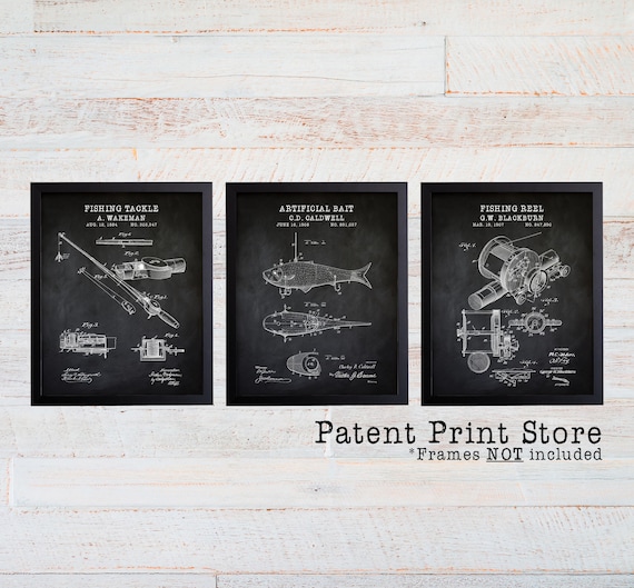 Fishing Patent Prints. Fishing Prints. Fishing Posters. Fathers Day Gift. Gift for Him. Fishing Art. Fishing Wall Art. Fishing Decor. 280
