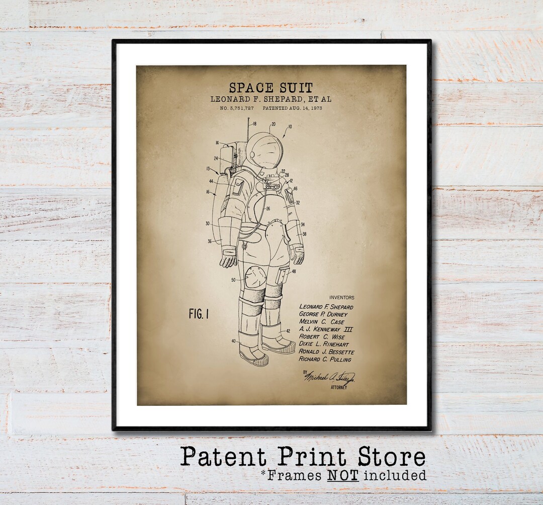NASA Space Suit Patent Art Print, Astronaut Blueprint - Etsy