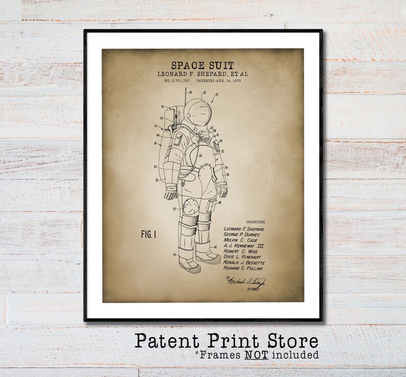 NASA Space Suit Patent Art Print, Astronaut Blueprint - Etsy