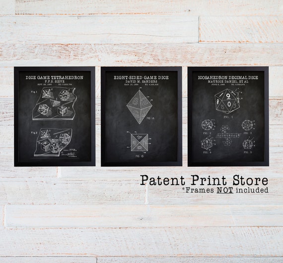Dungeons and Dragons Gift. Dungeons and Dragons Dice Patent Art. DnD Wall Art. Dungeons and Dragons Poster. Dungeon Master. DnD Art Print